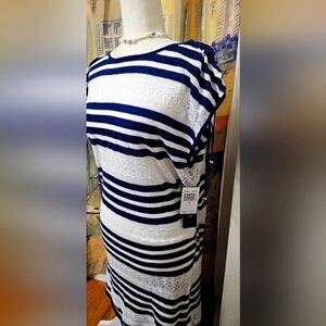 Navy and White Striped Dress